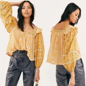 Yellow Floral Women's Top